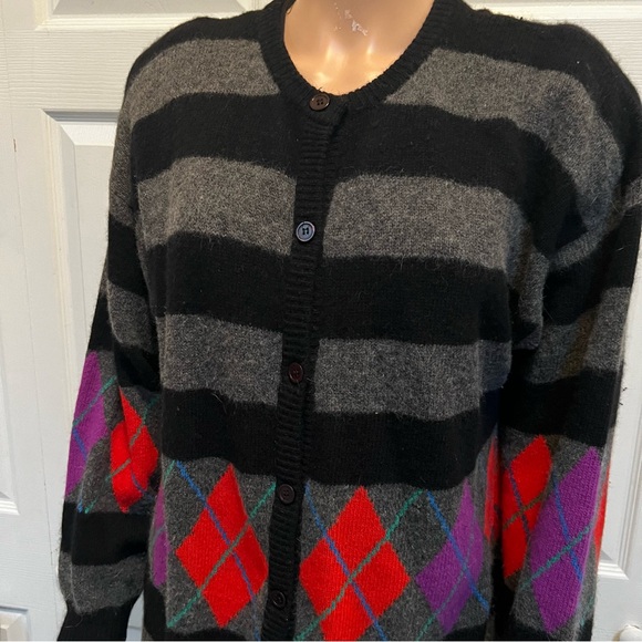 Vintage Lambswool Angora Cardigan Sweater Size Large - Picture 10 of 16